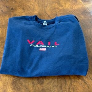 Navy, Polo Flag Crew Vail Colorado Sweatshirt